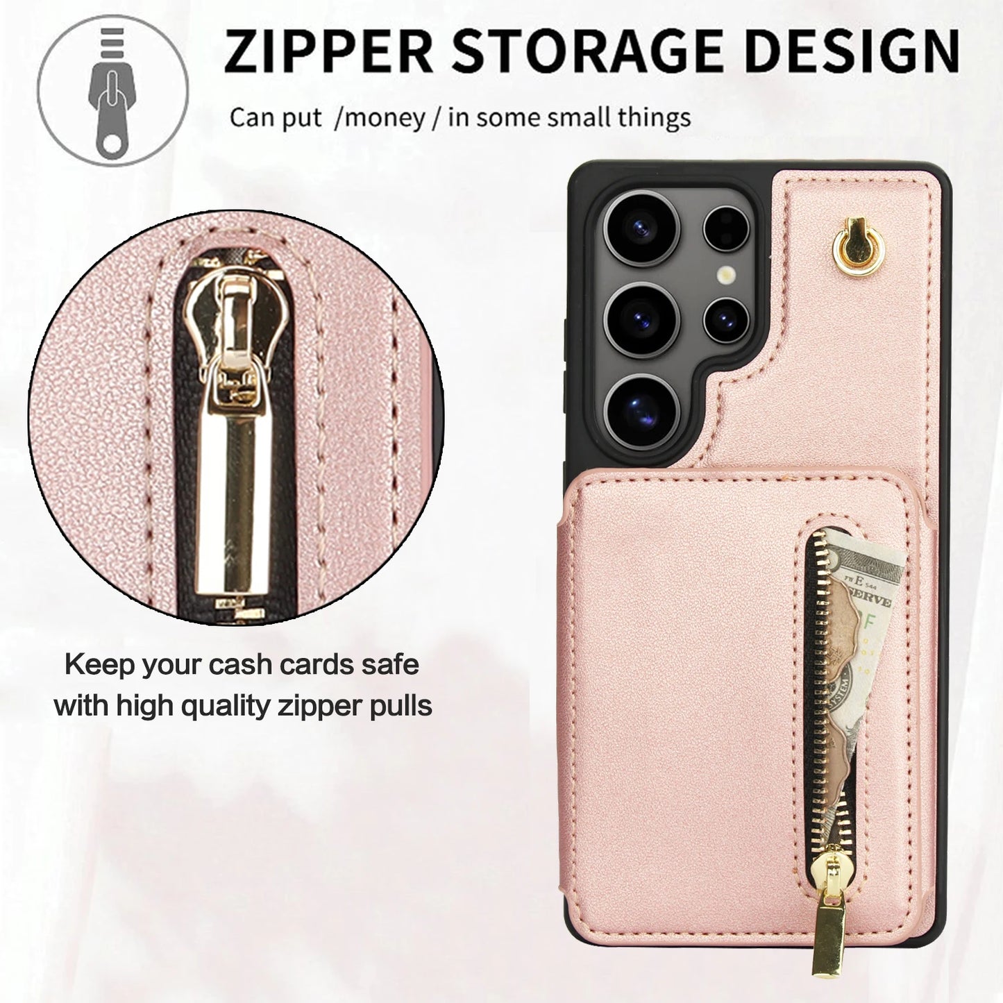 Luxury Cross Body Zipper Card Wallet Samsung Case