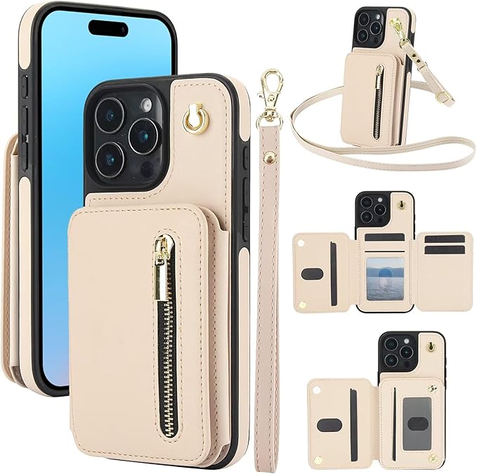 Luxury Cross Body Zipper Card Wallet iPhone Case