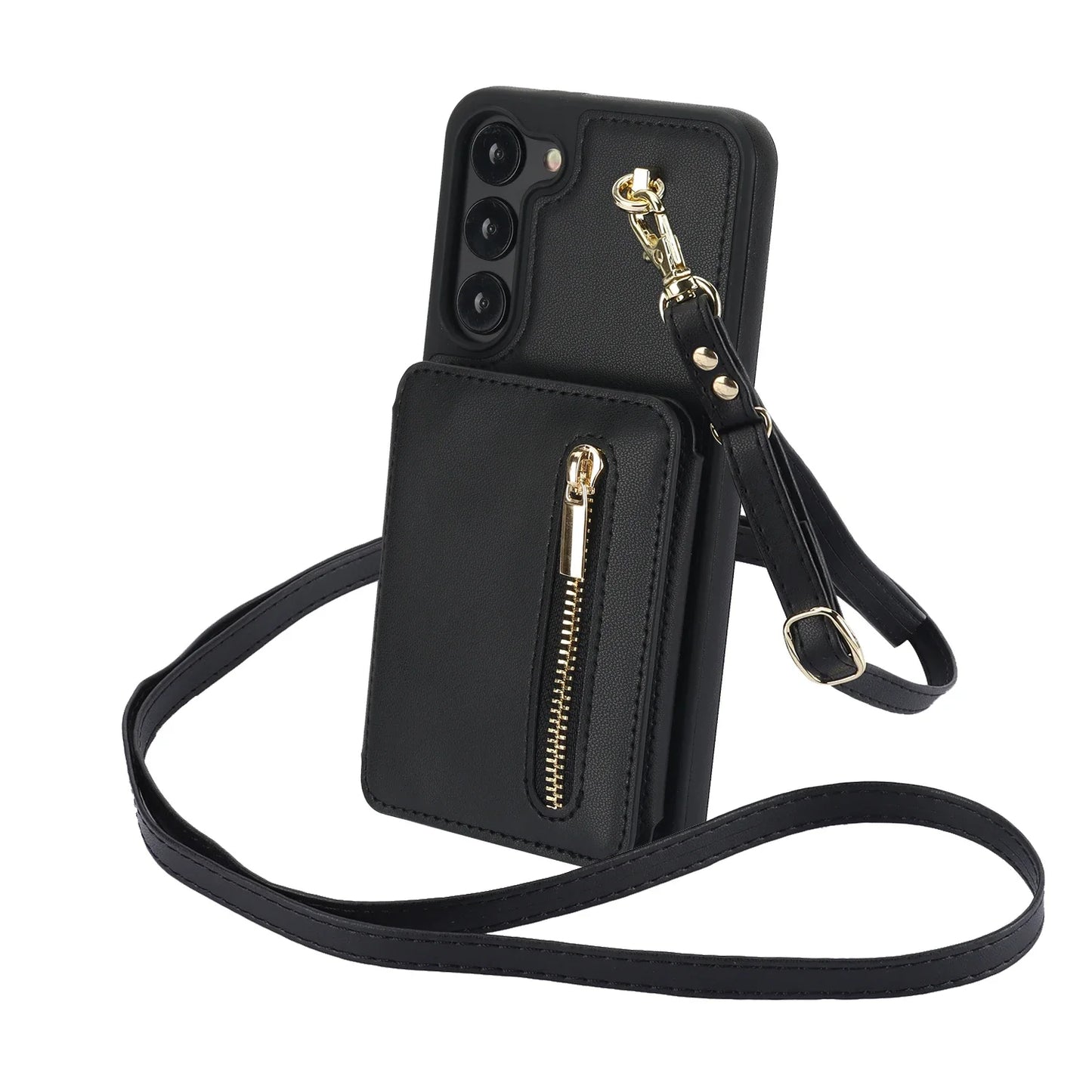 Luxury Cross Body Zipper Card Wallet Samsung Case