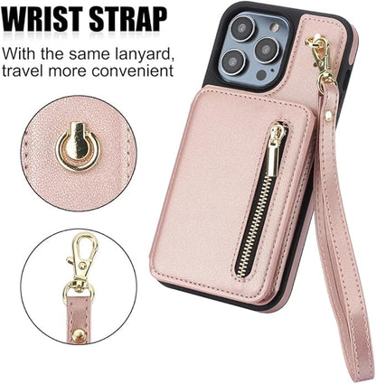 Luxury Cross Body Zipper Card Wallet iPhone Case