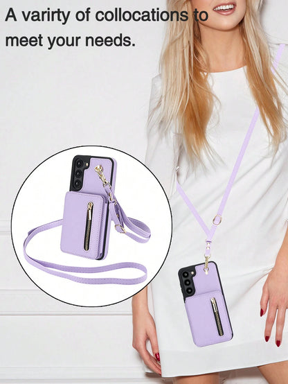 Luxury Cross Body Zipper Card Wallet Samsung Case