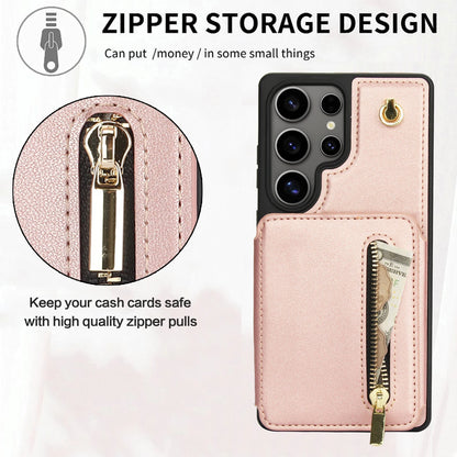 Luxury Cross Body Zipper Card Wallet Samsung Case
