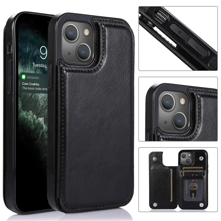 Luxury Italian Design iPhone 15 Case With Hidden Cash/Cards Wallet