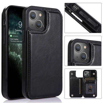 Luxury Italian Design iPhone 15 Case With Hidden Cash/Cards Wallet
