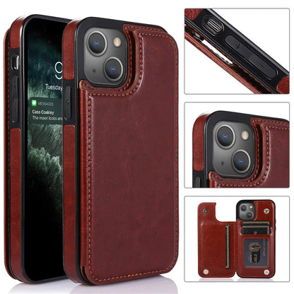 Luxury Italian Design iPhone 15 Case With Hidden Cash/Cards Wallet