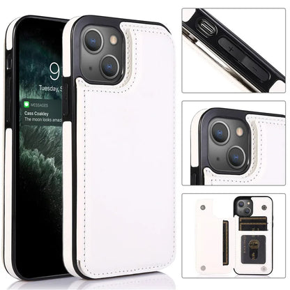 Luxury Italian Design iPhone 15 Case With Hidden Cash/Cards Wallet