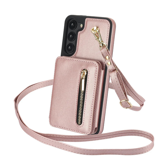 Luxury Cross Body Zipper Card Wallet Samsung Case